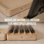 COREMINDED Modular Office Desk Organizer Tray Set - Solid Wood Desk Tray with Felt Lining - Desktop Organizer Wood Desk Accessories - Set B - Image 5