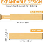 Bamboo Drawer Dividers Organizers, 2.56" High, 17"-21.8" Adjustable, 6 Pack - Image 2