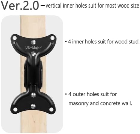 UU-Major Bike Wall Mount,Heavy Duty Bike Hanger, Mounted Bike Hook for Garage Wall,Horizontal Bike Rack for MTB,Road And Hybrid Bikes Storage,Thicker Metal With Rubber Coating.(Adjustable*2 Pack) - Image 5