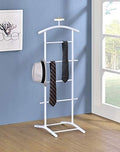 KB Designs - Suit & Tie Freestanding Valet Stand Clothing Organizer Rack, White by KB+Designs