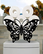 Cute Butterfly Toilet Tissue Holder,Animal Paper Holders,Decorative Metal Papers Holder,Funny Toilet Animal Storage for Bathrooms,Bathroom Paper Organizer for Extra 8 Rolls Free Standing Art Decor by Ahbuohe