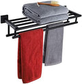 KOKOSIRI Bath Towel Rack with Double Towel Bars Bathroom Towel Shelf 20 Inch Towel Holder Wall Mounted Stainless Steel, Matte Black, B6005BK-L20 by KOKOSIRI