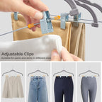 HOUSE DAY Velvet Pant Hangers with Adjudtable Clips 20 Pack, Gray - Image 6