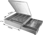 GoCozy Silverware Organizer with Lid, 9 Compartments Flatware Organizer, Plastic Utensil Holder for Countertop, Silverware Tray for Drawer, Gray - Image 5