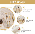 YCIA&DONE Bathroom Organizer Countertop, Makeup Storage, Skincare Cosmetic Tray Shelf, Perfume Holder Rack for Vanity Counter, Large Capacity, Easy to Install, Clean, 3 Tiers, Clear White - Image 3