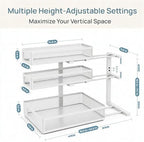 3-Tier Under Sink Organizer, Pull-Out Drawers, 2-Pack White - Image 5