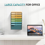 SUPEASY 8 Tier Wall File Organizer, Hanging Wall Mounted Mail Organizer with Label Slots, Metal Mesh File Holder Magazine Rack for Office, Home, School or Classroom, Black - Image 6