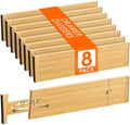 Lifewit 4" High Dresser Drawer Dividers, Adjustable Bamboo Drawer Organizer by Lifewit