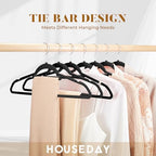 HOUSE DAY Premium Velvet Hangers 60 Pack, Non-Slip Hangers with Tie Bar - Image 2