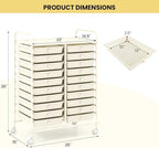 COSTWAY 20-Drawer Rolling Storage Cart, Utility Storage Organizer Cart - Image 3