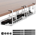 Under Desk Cable Management Tray 2 Pack, Xpatee Upgraded Wire Management No Drill No Screws, Cable Tray with Clamp for Wire Organizers, Computer Cord Rack for Office, Home - No Damage to Desk White by Xpatee