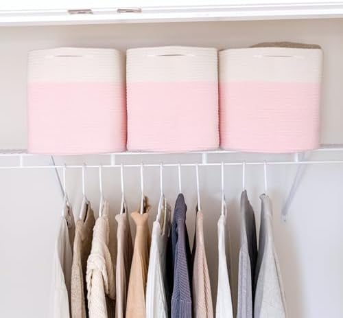 NaturalCozy 13x15x13 Kallax Storage Cubes, 3 Pack | Cotton Rope Cube Storage Bins Woven Baskets for Organizing | Kallax Insert Baskets for Shelves Organizer, Kids Toy, Pantry, Closet, Baby Nursery - Image 5