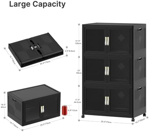 UAMFURI Stackable Storage Bins with Lids, 480QT Extra Large Storage Cabinet - Image 2