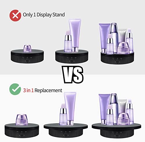 Remote Motorized Rotating Display Stand Turntable Motorized Lazy Susan with 5.74/7.08/8.66 inch Replacement Cover for Photography Products and Shows (Black) - Image 5