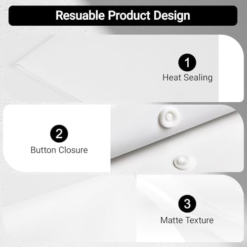 Plastic Envelopes Folders 12mil Heavy Duty, for A4 Letter Size Paper, with Snap Closure Pack, Paperwork Plastic Wallets Document Organizer (25 Pack - White, Horizontal) - Image 3