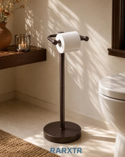 RARXTR Toilet Paper Holder Stand with Heavy Stable Base No Tipping Bronze - Image 2
