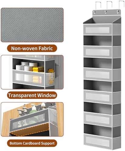 AQOOA 6-Tier Over The Door Organizer 44 lbs Capacity fit Standard Doors - Image 2
