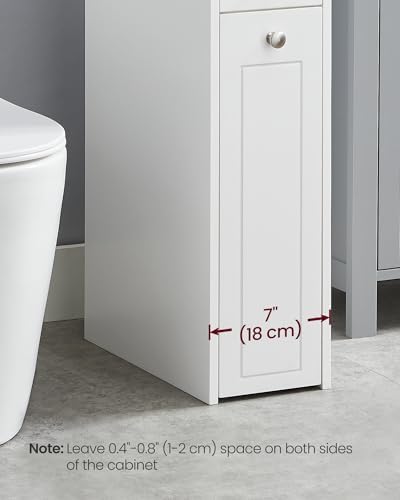 VASAGLE Small Bathroom Storage Cabinet, with Slide Out Drawers，Cloud White - Image 4