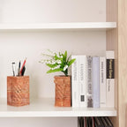 Decorative Roman Column Book Ends & Vase - Heavy Duty Marble Book Ends for Heavy Books, Vintage Home Office Decor, Dual Use as Flower Vase, Natural Stone Bookends for Shelves (2PC, Red) - Image 7