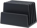 MobileVision Executive Black Desktop File Folder Paper Tray & Device Organizer 5 Slot Dividers by MobileVision