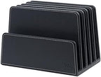 MobileVision Executive Black Desktop File Folder Paper Tray & Device Organizer 5 Slot Dividers by MobileVision