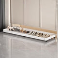 Rolling Under Cabinet Shoe Tray with Casters,Shoe Organizer for Entryway & Mudroom, Pull Out Sliding Under-Desk Boot Rack, Fits Clearance Space(White,L20.1xD12.2in) by CUXAHO