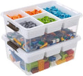 17QT Clear Plastic Craft Storage Box with Removable Tray & Lid - 2 packs by MACOPRO