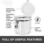 Oggi Clear Canister Set with Clamp Lids (5pc) | Airtight Food Storage Containers - Image 3