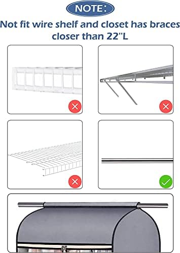 SLEEPING LAMB 60'' Hanging Garment Bags for Closet Storage Sealed Completely Jackets Coats Suits Clothes Rack Cover for Wardrobe with Clear PVC Window, 2 Packs, Grey (Hanging Rod Not Included) - Image 7
