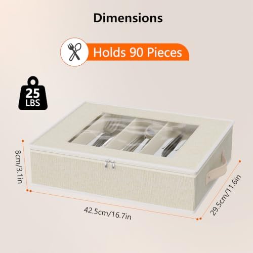 Silverware Storage Box, 5-Compartment Flatware Organizer, 2-Pack - Image 6