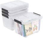 Farmoon 50 QT Clear Wheeled Storage Bin, Plastic Latch Box with Lid, 4 Pack - Image 5