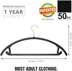 MIZGI Plastic Hangers 50 Pack, Patented Rounded Shoulder Sweater Hangers - Image 4