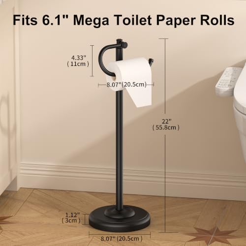 FORIOUS Toilet Paper Holder Stand, Vintage Freestanding Tissue Roll Holder - Image 6