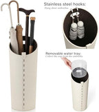 Tall Umbrella Holder White That won't Tip Over and Removable Drip Water Tray Modern Farmhouse Home Decor Umbrella Bucket Rack Can Storage 10 Different Sizes of Golf Umbrellas Canes etc - Image 3
