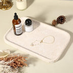 Karibiber Natural Marble Vanity Tray, 11.8" Marble/Stone Bathroom Tray Countertop, Beige Tray for Decor, Perfume Jewelry Holder, Storage/Organizer for Kitchen Sink - Image 6