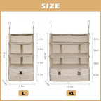 Surblue Hanging Closet Storage Bag Collapsible 3-Shelf Washable Oxford Fabric with 2 Hooks (XL 17.71 * 11.81 * 20in, Beige) - Image 5
