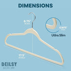DEILSY™ Non-Velvet Thin Hangers Space Saving Ivory Hangers 50 Pack - Image 7
