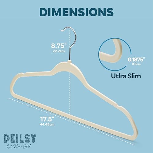 DEILSY™ Non-Velvet Thin Hangers Space Saving Ivory Hangers 50 Pack - Image 7