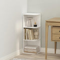 Furinno Reed Corner Shelf, 3-Tier Corner Bookshelf, Book Shelf, Corner Shelves, Storage Rack, for Organization and Storage, Home Office, Living Room, White by Furinno-FitsYourSpaceFitsYourBudget