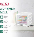Sterilite Clearview 3-Drawer Cart Small Plastic Storage Organizer, 12-Pack - Image 4