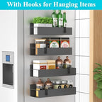 HuggieGems Metal Magnetic Spice Rack for Refrigerator Dark Gray, 4 Pack - Image 3