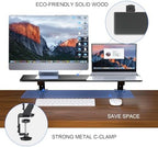 suptek Clamp-on 32 Inch Dual Monitor Desk Mount Riser Shelf Computer Stands for 2 Monitor,Laptop,Printer, Notebook,32.2” x 7.8” x 5.7” - Image 4