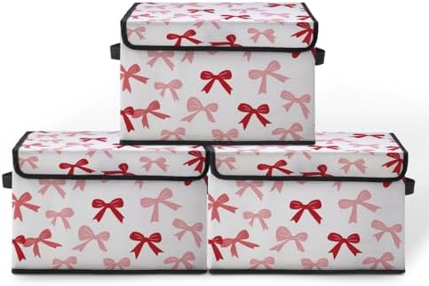 Stackable Storage Bins with Lids,Closet Organizers Fabric Box for Home and Office,Blanket Clothes Organizers,Under Bed Storage Containers 3 Pack by BestSellers