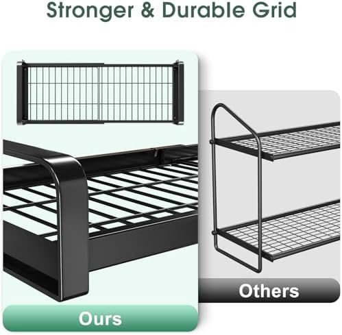 19"- 30" Expandable Hanging Pot Rack, 2 Tier Heavy Duty Wall Mounted Pots and Pans Organizer with 10 Hooks and 5 Pot Lid Holders, Pot Hanger Shelf for Kitchen Cookware Utensils Organizers and Storage - Image 4