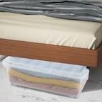 4 Packs 20 Quart Plastic Under Bed Storage Container with Wheels - Image 4