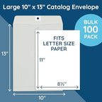 Blue Summit Supplies 100 10" x 13" Gray Kraft Clasp Envelopes, Gummed - Image 2