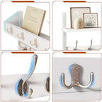 YMYNY 31.5" Coat and Key Rack Wall Mount with Shelf, White, HWS007W-2 - Image 7