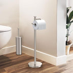 Gatco 1435SN Freestanding Toilet Paper Holder, 23.68” H, Satin Nickel Toilet Tissue Roll Holder Stand With Weighted and Padded Base For Bathroom - Image 6