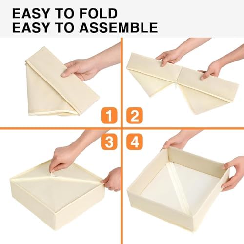 Drawer Organizer Clothes, Nursery Dresser & Closet Storage, Beige, 15 Pack - Image 6