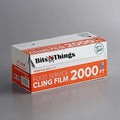 Bits N Things Plastic Food Film Seal Wrap in Cutter Dispenser, Stretch Tight, Food Service Grade, 12" x 2000' Square Feet Roll by MarylandWholesale